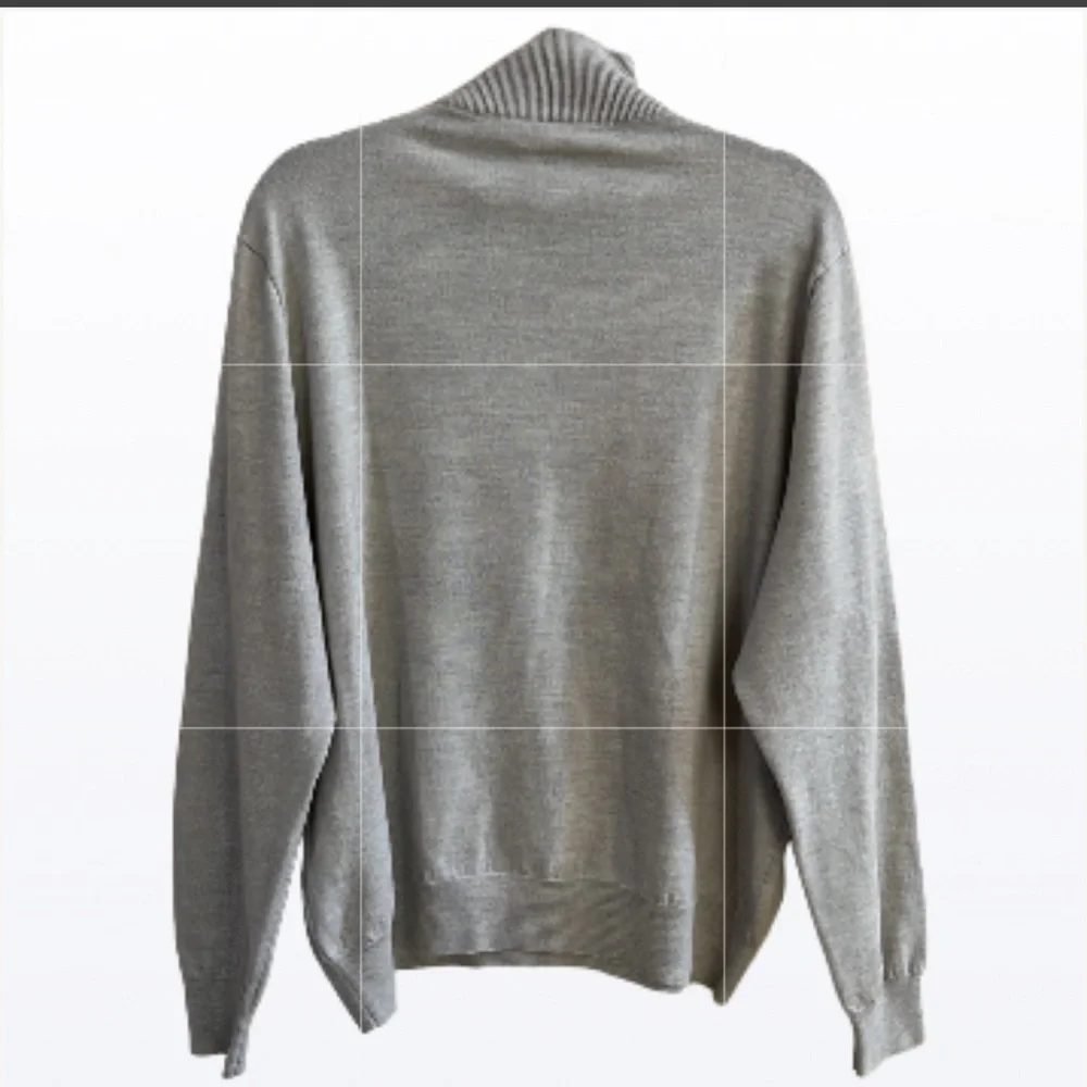 Polo Golf Ralph Lauren Merino Wool Beige Mock collard 1/4 Zip PullOver‎ Men XL